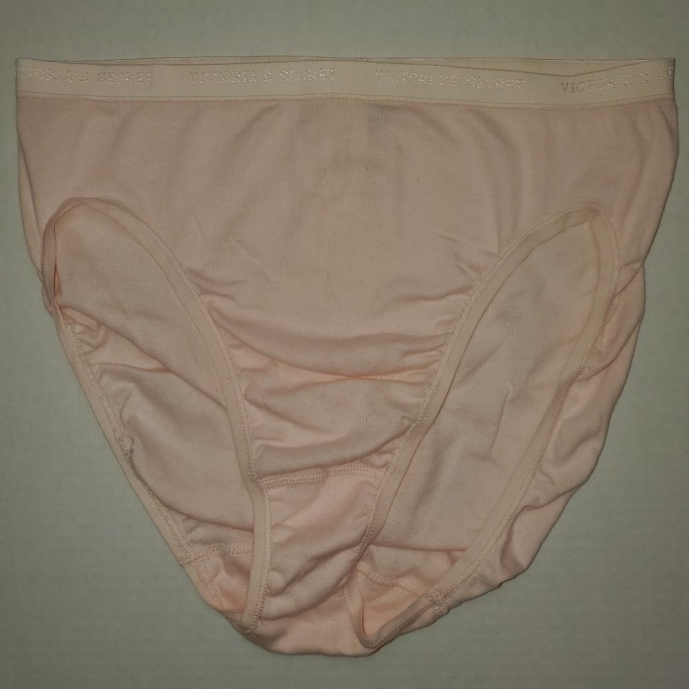 Vintage Victoria Secret Hi-Leg Cotton Brief Light Pink Size L
